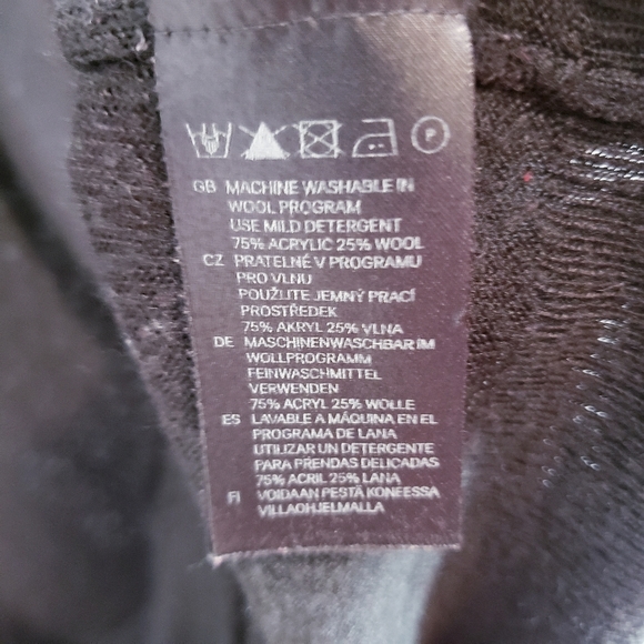 Black V-Neck Sweater Dress Long Sleeves Dark Autumn Winter Top - Picture 6 of 6